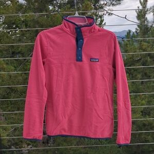 Patagonia Micro-D Pink Fleece with Blue Details